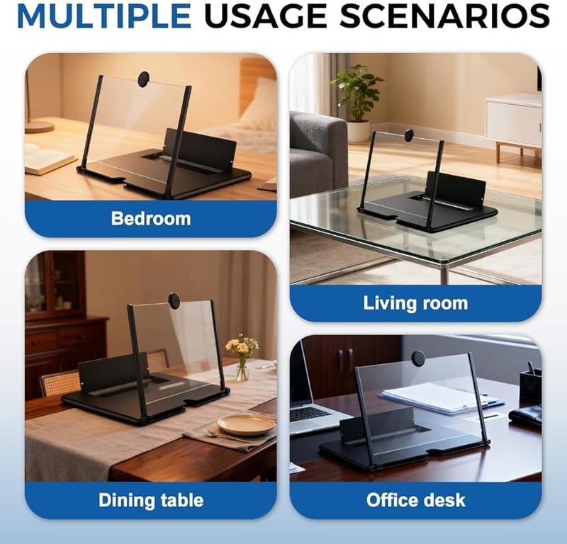 2026 ترقية مكبر هاتف محمول ثلاثي الأبعاد عالي الدقة شاشة عرض 10 بوصة حامل قابل للطي باللون الأحمر للأفلام والفيديو والألعاب - Image 5