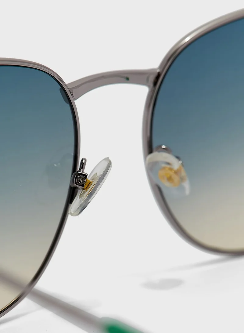 ELLA Rounded Aviator Ombre Sunglasses