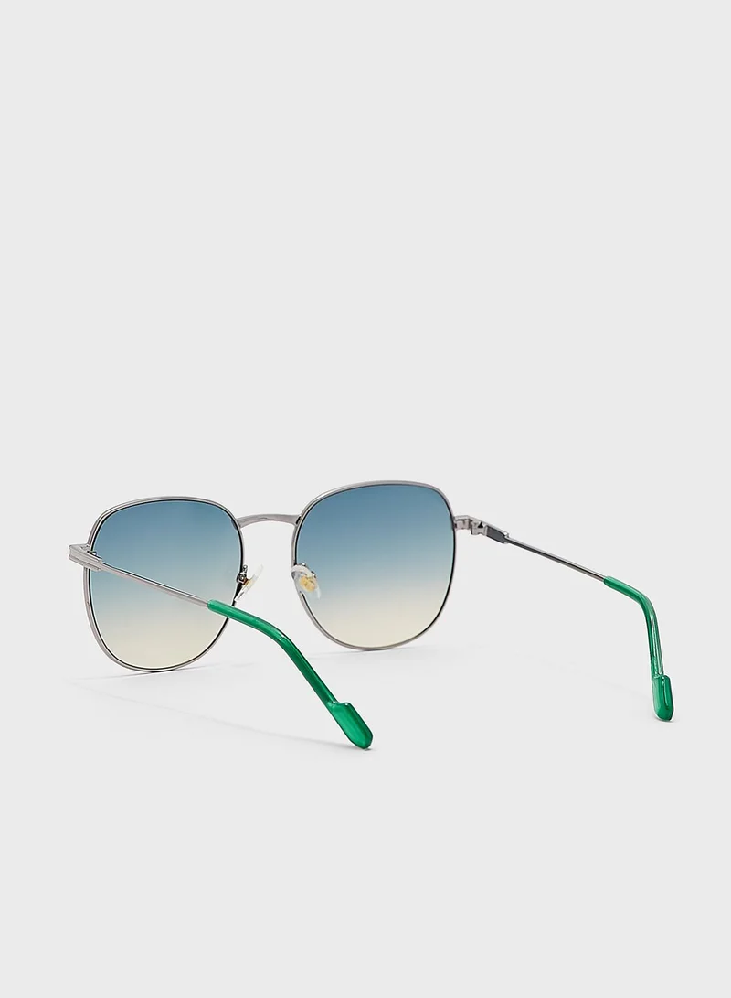 ELLA Rounded Aviator Ombre Sunglasses