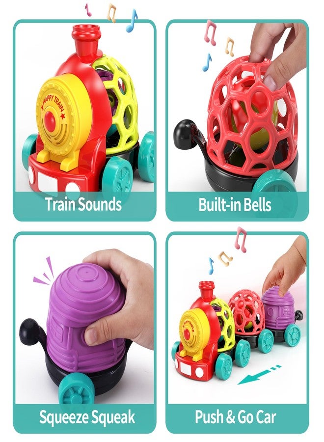 MOONTOY Toddler Train Toys for 1 Year Old Boy Birthday Gift Easter Basket Stuffers, Musical Push Go Baby Car Toys for Toddlers 1-3 0-2, Baby Boy Toys 6-12 Month, Infant Rattle 5 6 7 8 9 10 11 12 Month - Image 2
