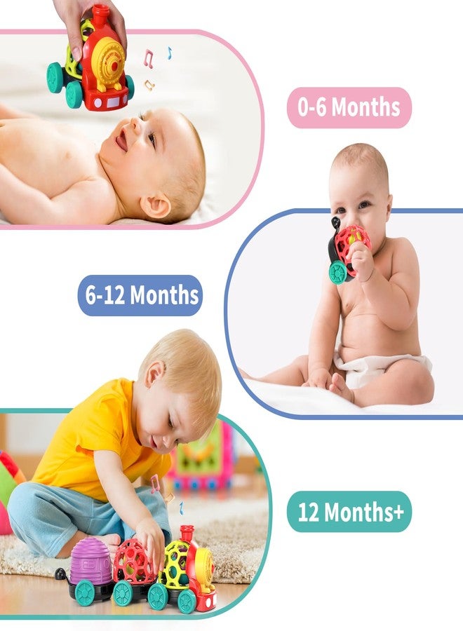 MOONTOY Toddler Train Toys for 1 Year Old Boy Birthday Gift Easter Basket Stuffers, Musical Push Go Baby Car Toys for Toddlers 1-3 0-2, Baby Boy Toys 6-12 Month, Infant Rattle 5 6 7 8 9 10 11 12 Month - Image 4