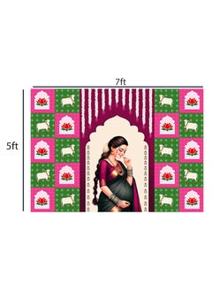 DHARA CREATION Dhara Creation Seemantham Baby Shower Backdrop 5FT7FT Baby Shower Decorations Indian Baby Shower Decorations Seemantham Backdrop Washable Fabric  - Image 2
