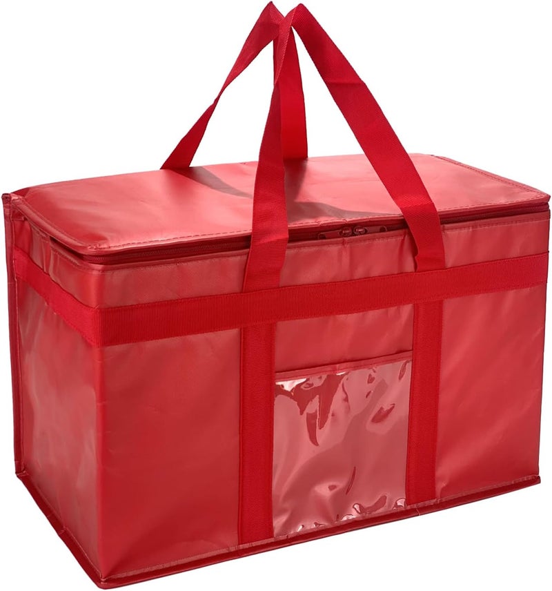 Yalin XXXL Large Insulated Cooler Bag, Styrofoam Cooler of Keep Food Hot or Cold, Reusable Double Zipper Food Delivery Bag for Grocery Shopping, 23" W x 15" H x 14" D (Red, XXL (Pro)) - Image 1