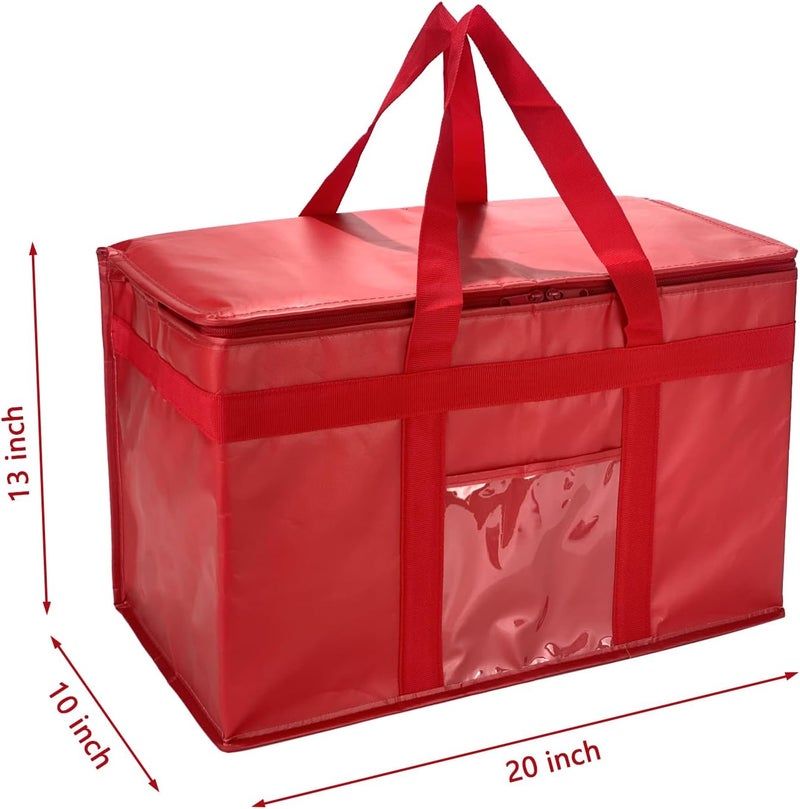 Yalin XXXL Large Insulated Cooler Bag, Styrofoam Cooler of Keep Food Hot or Cold, Reusable Double Zipper Food Delivery Bag for Grocery Shopping, 23" W x 15" H x 14" D (Red, XXL (Pro)) - Image 5