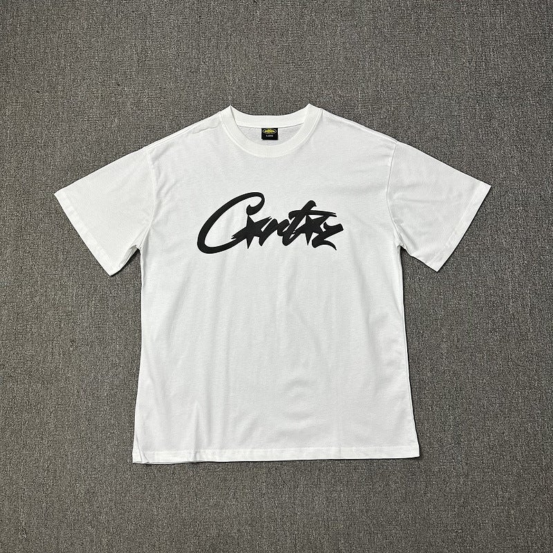Short-Sleeved T-Shirt With Letter Logo Print, Round Neck, American Casual, Loose Half-Sleeve - Image 5