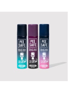 PEESAFE PEESAFE Toilet Hygiene Saving Combo for Women | Pack of 3 Toilet Seat Sanitizer Spray Assorted (75 Ml) With 2 Disposable Female Urination Device (6 Funnels) | Protects Against Germs | Easy To Carry | Travel Friendly Pack  - Image 2