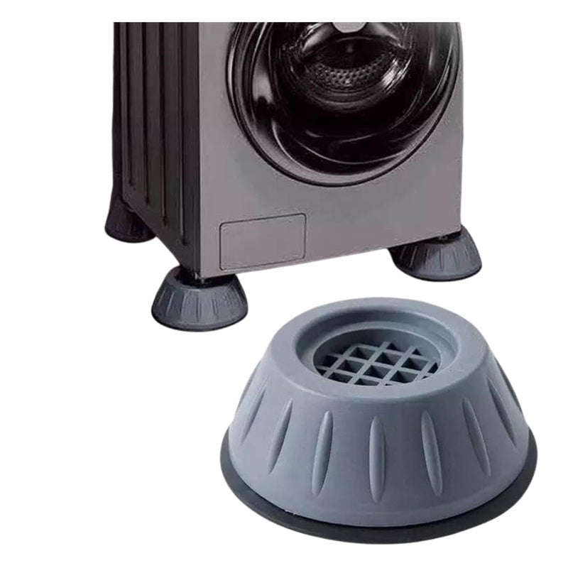 Anti-Vibration Washer Support Pads, Non-Slip Furniture Feet, 4-Pack, Grey