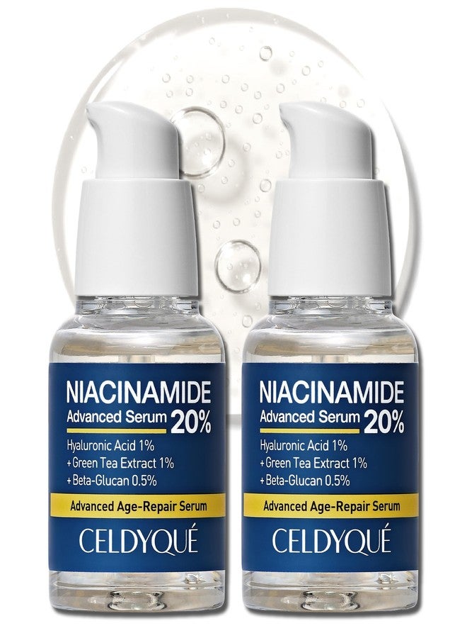 CELDYQUE Niacinamide Advanced 20% Face Vegan Serum w/Vitamin B3 Green Tea Beta-Glucan Damask Rose 63% No-Scent Even Skin Tone Minimize Pores Plump Fine Lines 2 Fl Oz - Image 1