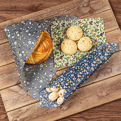 Akeeko Reusable Beeswax Food Wraps - Assorted 9 Packs, Eco-Friendly Reusable Wrap, Biodegradable, Zero Waste, Organic Cloth, Sustainable, Plastic-Free Food Storage, 1Large, 3Medium, 5Small Sizes - Image 4