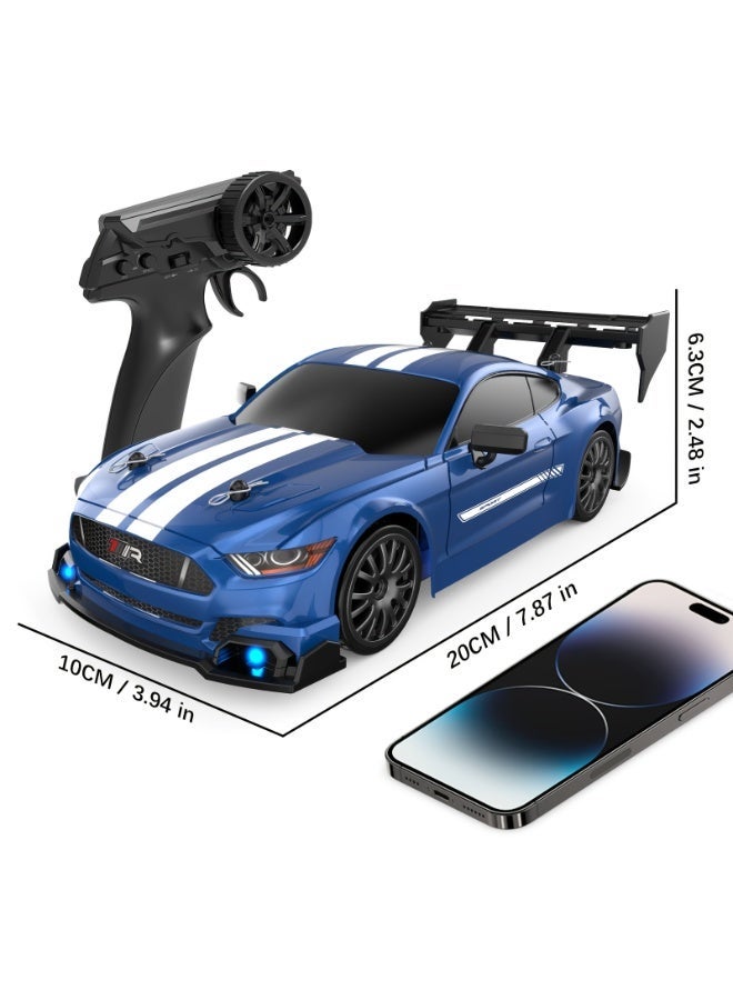 HOBB 1:24 Scale Remote-Controlled Drift Car, 4WD, 2.4GHz, 20KM/H High-Speed Racing Sports Toy Car with LED Lights, Roadblocks, and Drift Wheels - Image 2