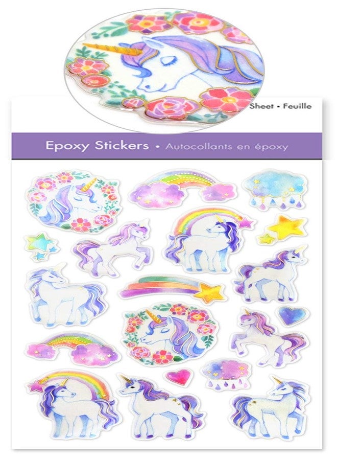 AoneFun Unicorn Stickers for Girls - Rainbow Stickers for Kids Girl Puffy Sparkle 3D Sparkly Shiny - Image 1