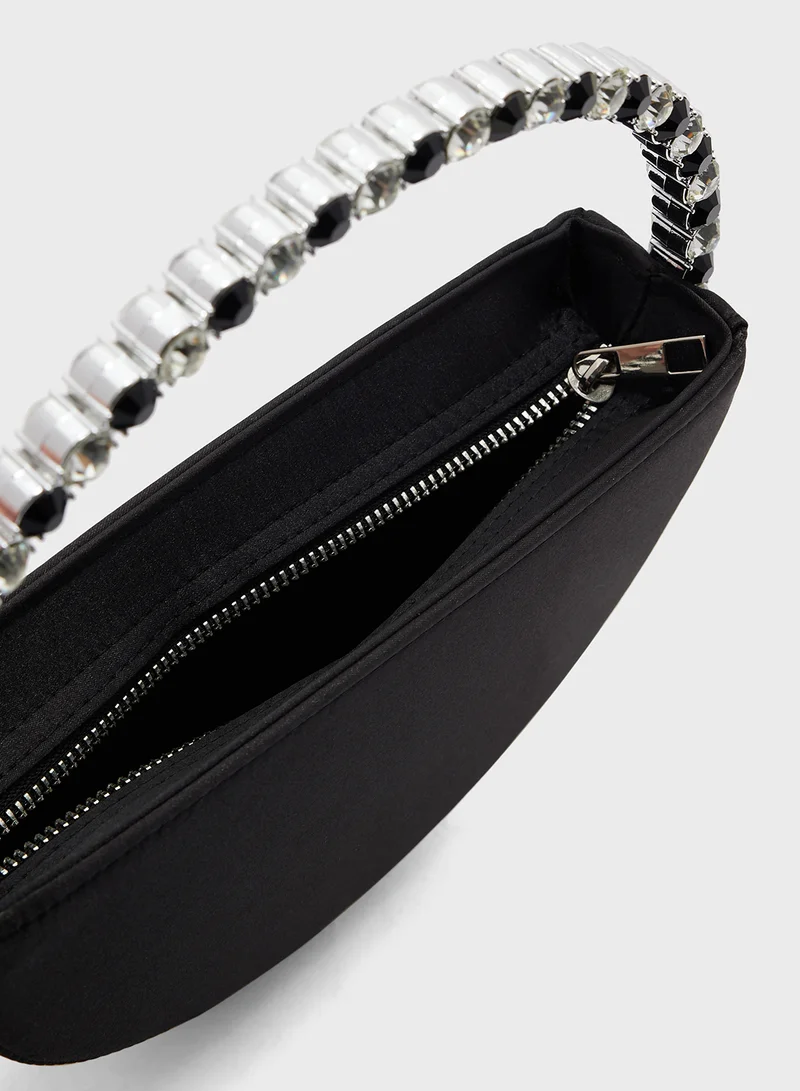 Khizana Diamante Round Clutch Bag