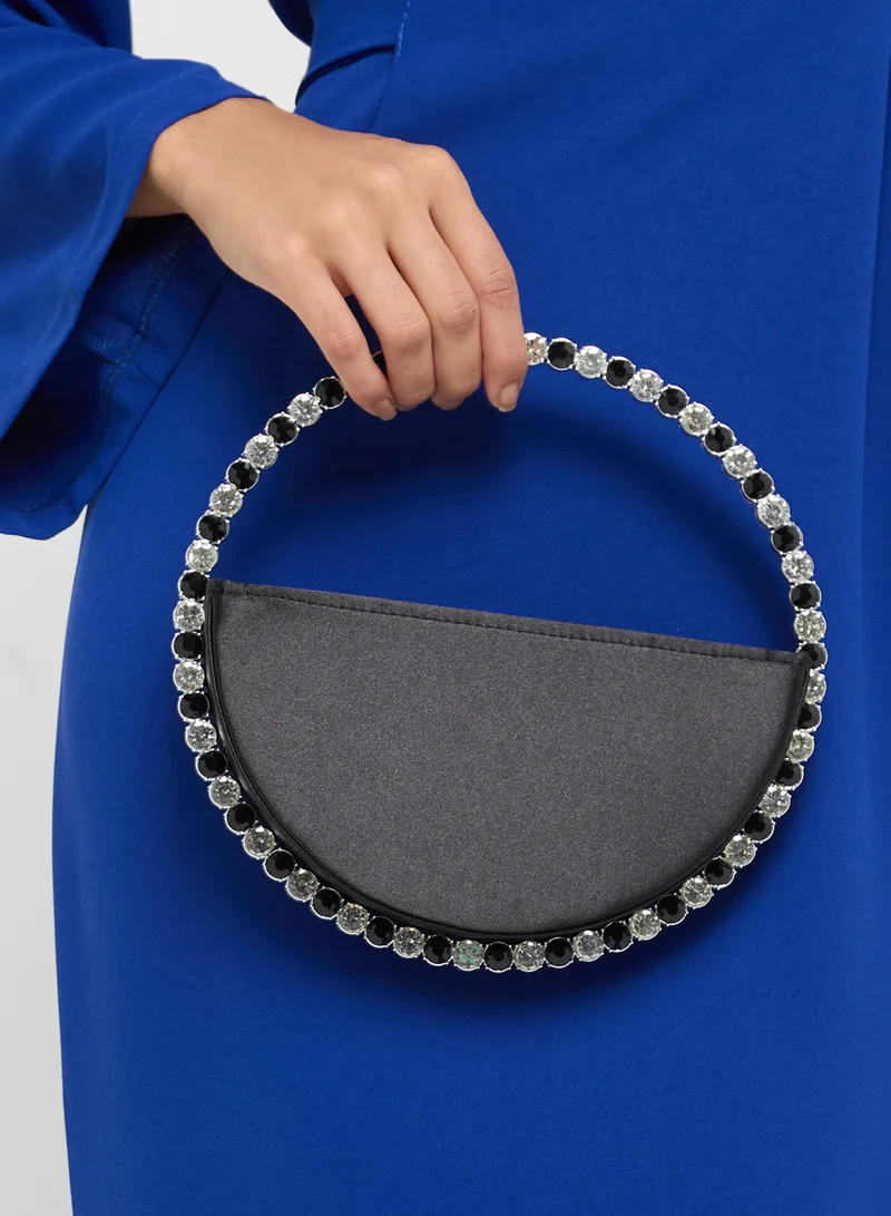 Khizana Diamante Round Clutch Bag
