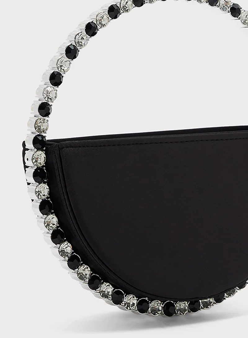 Khizana Diamante Round Clutch Bag
