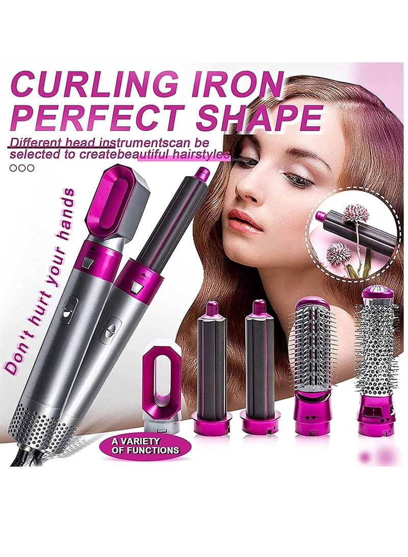 5 in 1 Hot Air Styler Electric Blow Dryer Comb Curling Wand Detachable Negative Ion Straightener Hair Brush - Image 2