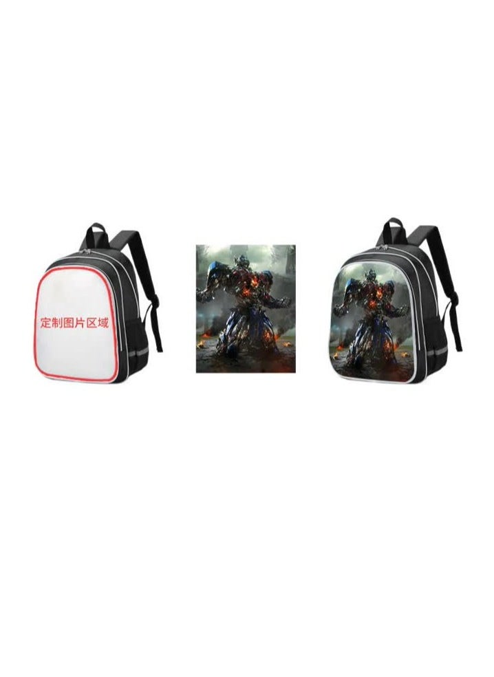 Generic - Primary school girls' schoolbag 1-3-6 years old backpack shoulder pad lightweight pink warning strip backpack,B-30-Re reflective-medium-labrary-black - Image 1