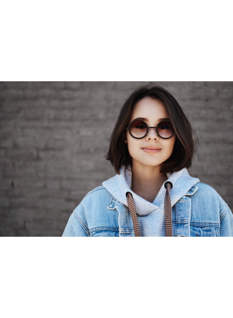 porodo Geneva Round Frame Sunglasses with UV400 Protection & Adjustable Brightness / Unisex Design / Scratch Resistant Lenses / Durable Flex Frame / Manual Tint Control - Black - Image 2