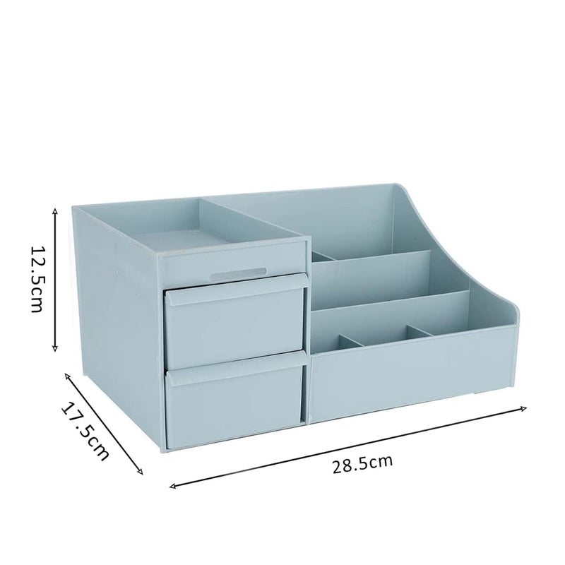 RIOMAX Plastic Bathroom Cosmetic Organizer Drawers Storage Plastic Stationary Organiser Box Make Up Organiser Box for Women (Blue, Pack of 1) - Image 3