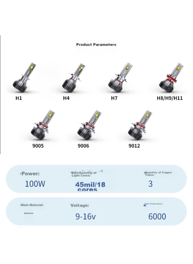 Sast Car Led Headlights, Laser Headlights, Low Beam, High Beam, Modified Ultra-bright Bulbs, H11 - Image 2