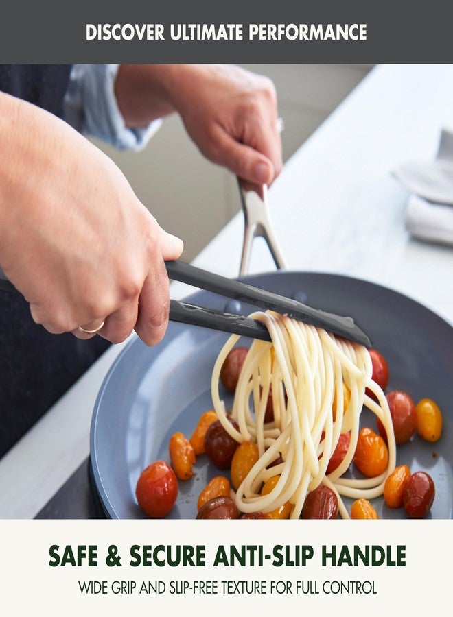 جرين بان ملقط سيليكون من جرين بان، مثالي للطبخ والشواء والتقديم، مناسب للسلطات، أداة مطبخ، مصنوع من مطاط مرن غير لاصق، قلب فولاذي صلب، مقاوم للحرارة، مقبض مانع للانزلاق، خالٍ من مادة BPA، آمن للغسل في غسالة الأطباق، رمادي - Image 2