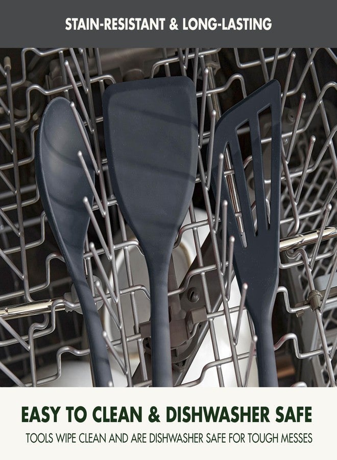 جرين بان ملقط سيليكون من جرين بان، مثالي للطبخ والشواء والتقديم، مناسب للسلطات، أداة مطبخ، مصنوع من مطاط مرن غير لاصق، قلب فولاذي صلب، مقاوم للحرارة، مقبض مانع للانزلاق، خالٍ من مادة BPA، آمن للغسل في غسالة الأطباق، رمادي - Image 4