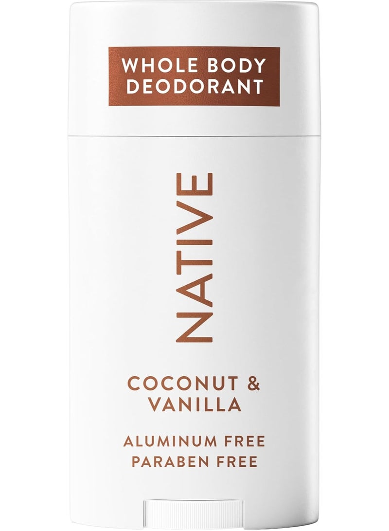 Native Whole Body Deodorant Stick Contains Naturally Derived Ingredients, Deodorant for Men and Women | 72 Hour Odor Protection, Aluminum Free with Coconut Oil and Shea Butter | Coconut & Vanilla