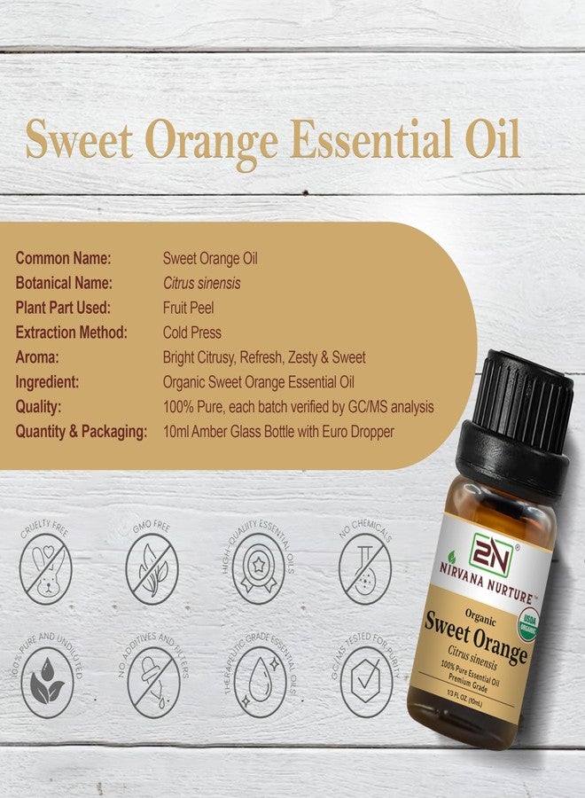 Nirvana Nurture Sweet Orange Essential Oil, USDA Certified Organic, 100% Pure Undiluted, Aromatherapy Oil for Diffuser, Hair & Skin Care - Image 4