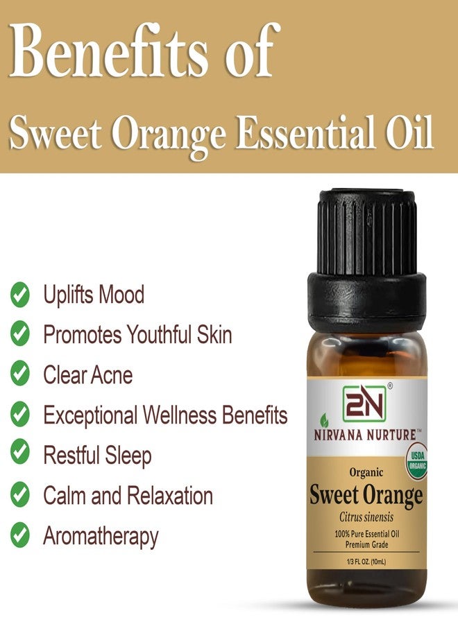 Nirvana Nurture Sweet Orange Essential Oil, USDA Certified Organic, 100% Pure Undiluted, Aromatherapy Oil for Diffuser, Hair & Skin Care - Image 5