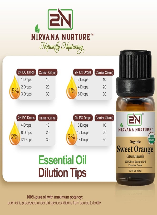 Nirvana Nurture Sweet Orange Essential Oil, USDA Certified Organic, 100% Pure Undiluted, Aromatherapy Oil for Diffuser, Hair & Skin Care - Image 3