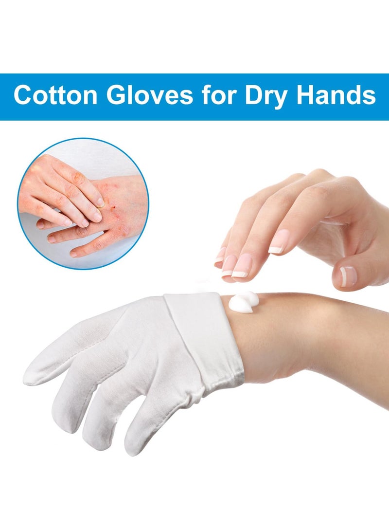 10 Pairs White Cotton Gloves, White Gloves for Inspection Photo Jewelry Silver Coin Archive Serving Costume, Cotton Gloves for Dry Hands Women Moisturizing SPA - Image 5