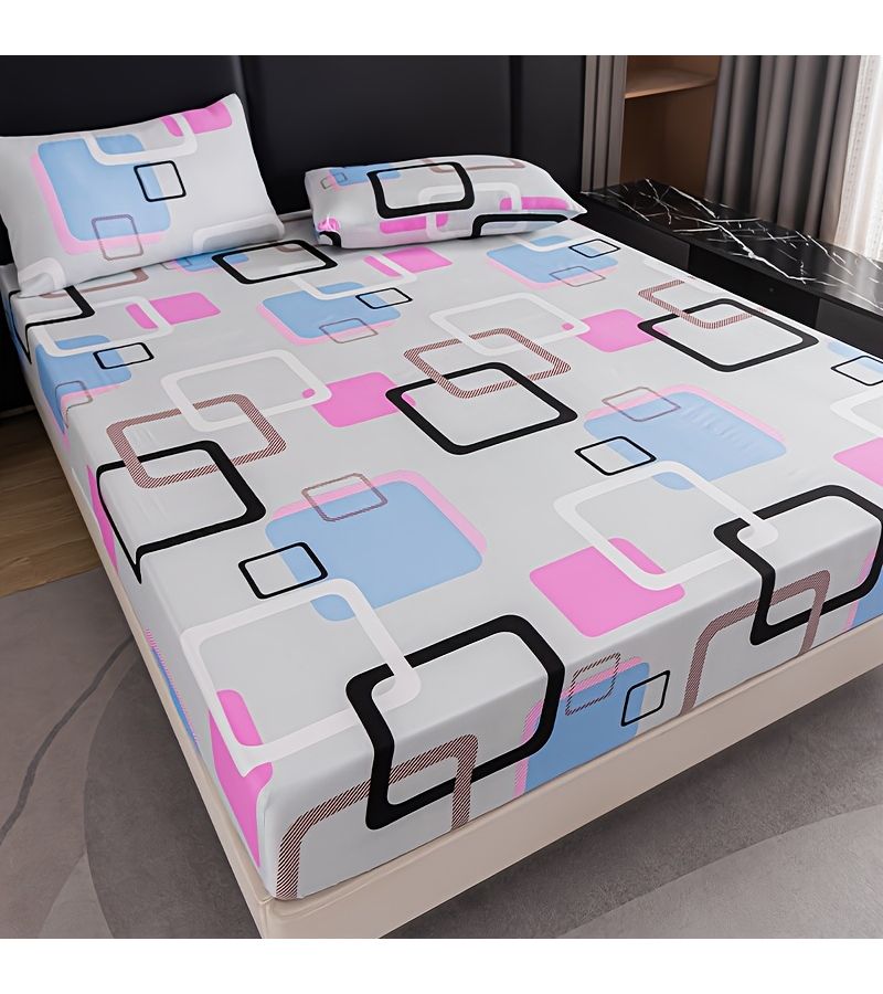 Caiyunge Fitted Sheet Three Piece Set With 78.74 Inch By 86.61 Inch Fitted Sheet - Image 1