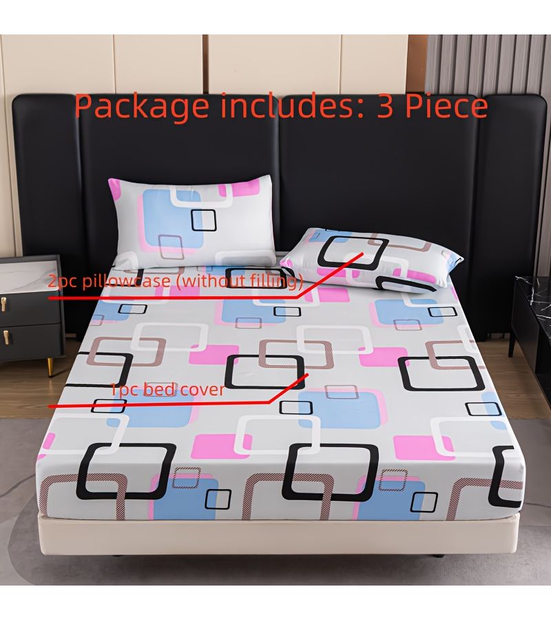 Caiyunge Fitted Sheet Three Piece Set With 78.74 Inch By 86.61 Inch Fitted Sheet - Image 2