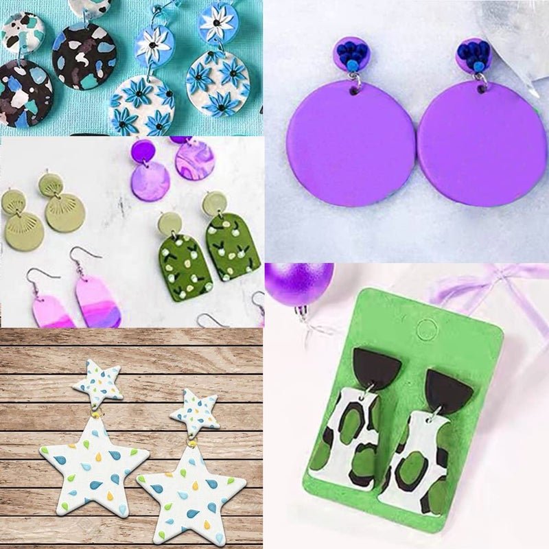 AIFUDA 100 Pcs Polymer Clay Cutters Set, 49 Shapes Clay Earring Cutters with 51 Earrings Accessories for Polymer Clay Earrings Jewelry Making - Image 2