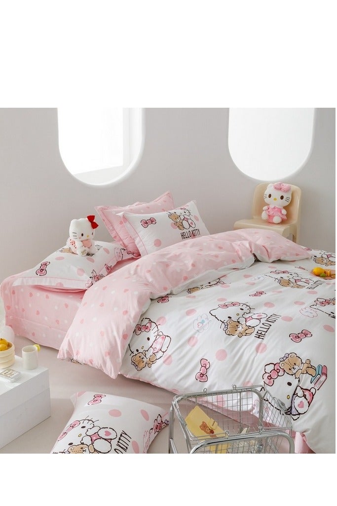 الأزرق جي دبليو مرحبا كيتي القطن الراحة مجموعة غطاء السرير مجموعة هدية عيد ميلاد - Image 1