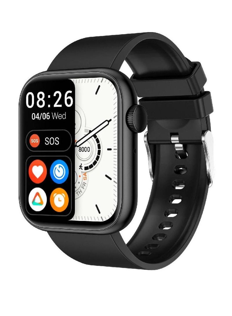 LW Bluetooth Calling, 1.85 Inch Smartwatch Fitness Tracker With Heart Rate Sleep Monitor For Android And iOS black - Image 1