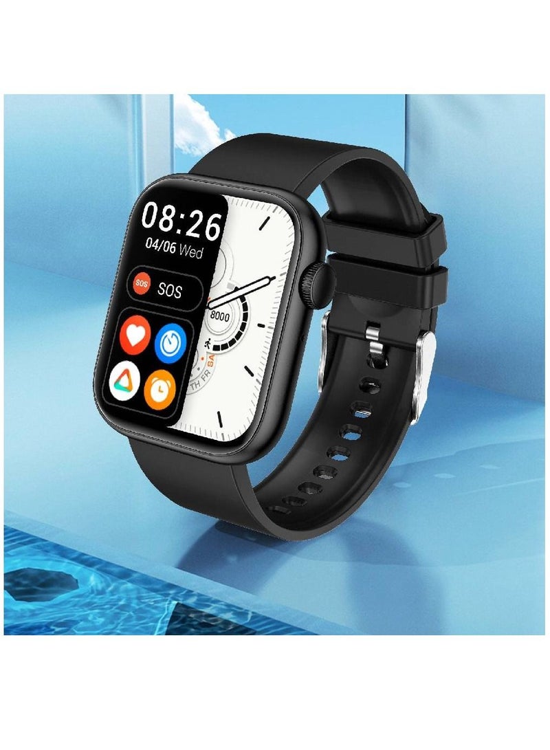 LW Bluetooth Calling, 1.85 Inch Smartwatch Fitness Tracker With Heart Rate Sleep Monitor For Android And iOS black - Image 2