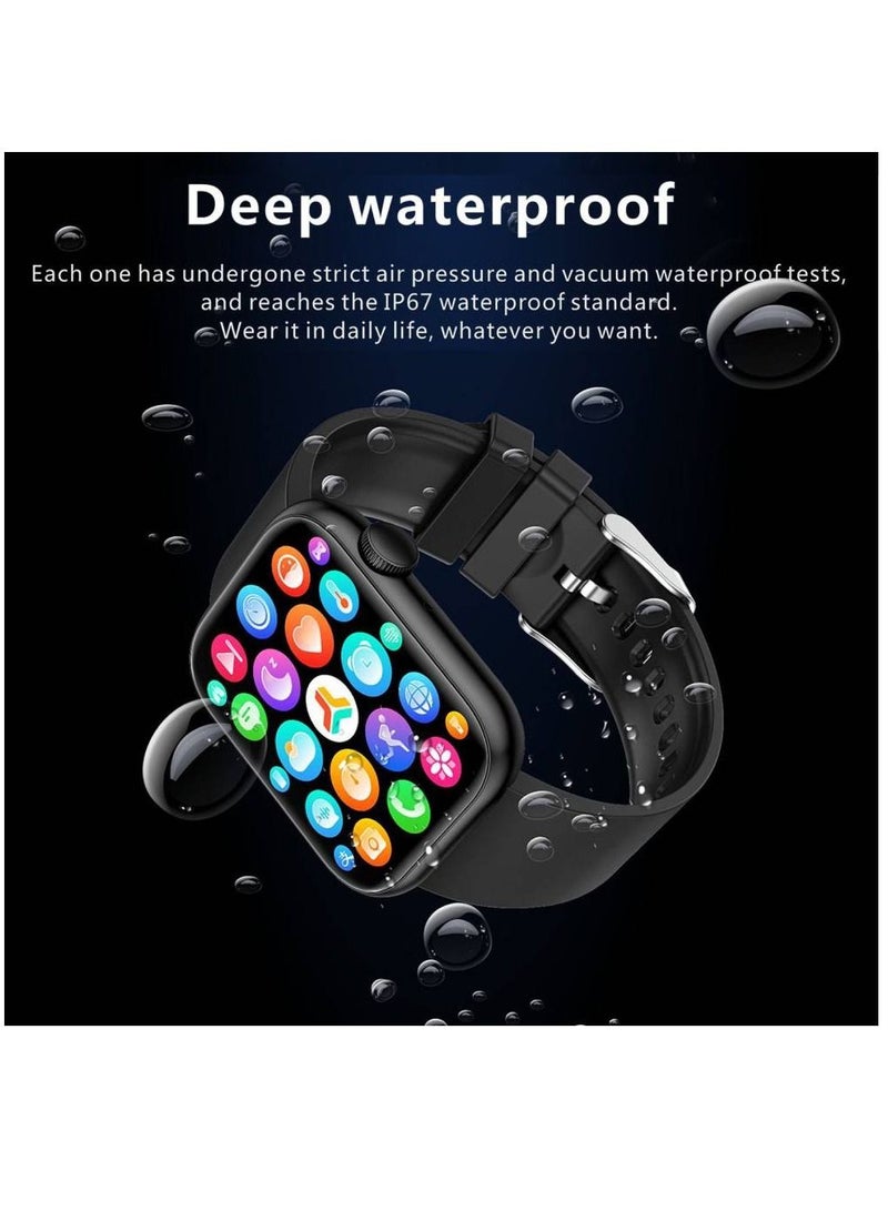 LW Bluetooth Calling, 1.85 Inch Smartwatch Fitness Tracker With Heart Rate Sleep Monitor For Android And iOS black - Image 4