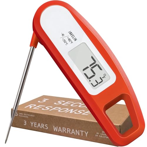 Lavatools Javelin® Ultra-Fast 3-Second Digital Instant Read Meat Thermometer for Grill and Cooking, 2.75" Probe, Compact Foldable Design, Large Display, IP65 Water Resistant, NSF Certified – Sambal - Image 1