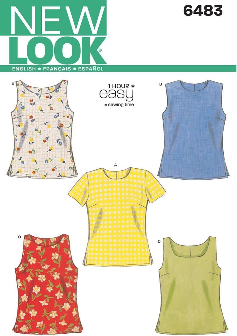 New Look Sewing Pattern 6483: Easy Misses Tops in Various Styles and Sizes A (6-16) - Image 1