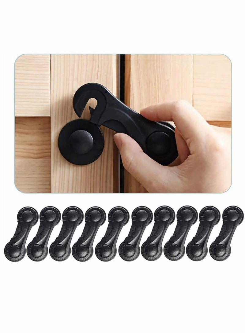 Baby Safety Cabinet Locks - 10 Pack, Easy 3M Adhesive Latches for Child Proofing, No Tools Required, Ideal for Furniture, Kitchen, Ovens, Toilets, Fridge, Cupboards - Image 1