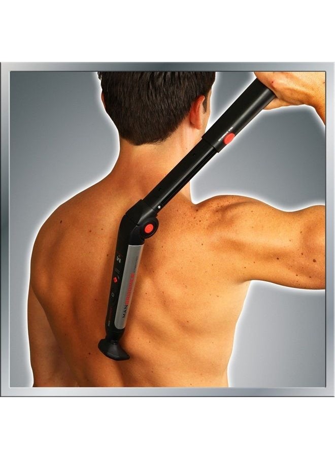 MANGROOMER - ULTIMATE PRO Back Shaver with 2 Shock Absorber Flex Heads, Power Hinge, Extreme Reach Handle and Power Burst - Image 1