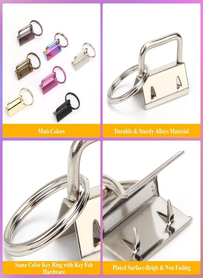 WIWAPLEX Key Fob Hardware Set 1 Inch Key Fob Hardware Kit 42Pcs 7 Color Wristlet Keychain Hardware with Key Ring for Wristlet Keychain, Key Lanyard and Key Chain Making Hardware Supplies - Image 5