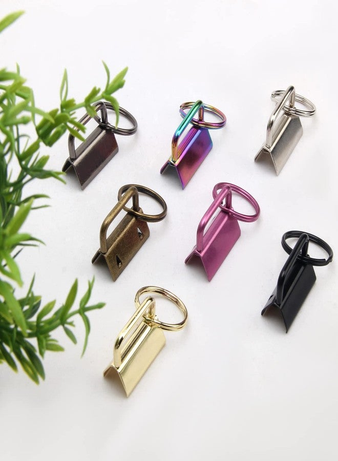WIWAPLEX Key Fob Hardware Set 1 Inch Key Fob Hardware Kit 42Pcs 7 Color Wristlet Keychain Hardware with Key Ring for Wristlet Keychain, Key Lanyard and Key Chain Making Hardware Supplies - Image 4