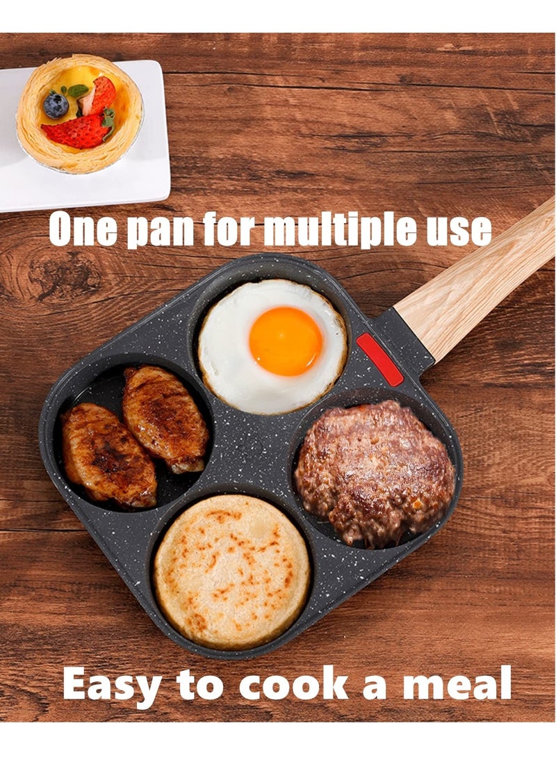 XiuWoo - 4-Cup Egg Pan Nonstick, and Healthy Granite Egg Frying Pan, Versatile Breakfast Skillet for Eggs, Pancakes, Plett, Crepes, Compatible with Gas Stove and Induction Cooktop - Image 1