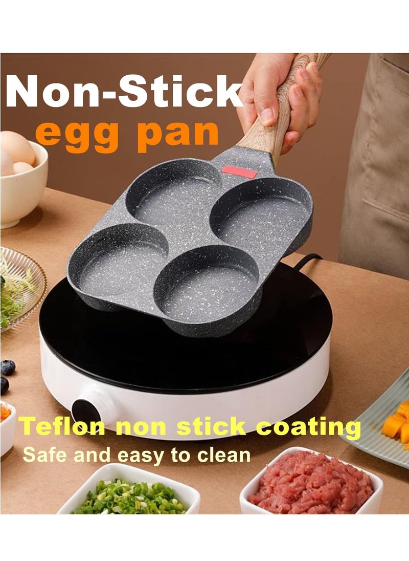 XiuWoo - 4-Cup Egg Pan Nonstick, and Healthy Granite Egg Frying Pan, Versatile Breakfast Skillet for Eggs, Pancakes, Plett, Crepes, Compatible with Gas Stove and Induction Cooktop - Image 1