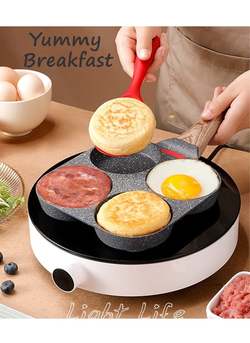 XiuWoo - 4-Cup Egg Pan Nonstick, and Healthy Granite Egg Frying Pan, Versatile Breakfast Skillet for Eggs, Pancakes, Plett, Crepes, Compatible with Gas Stove and Induction Cooktop - Image 1