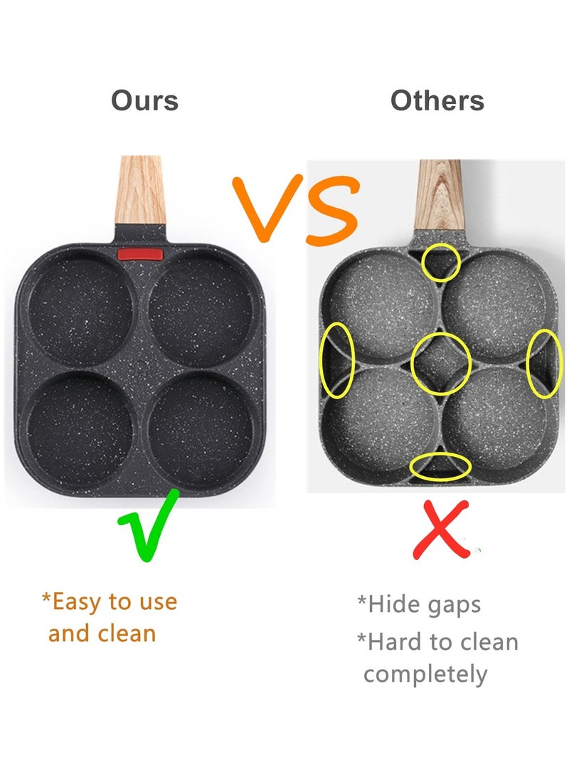 XiuWoo - 4-Cup Egg Pan Nonstick, and Healthy Granite Egg Frying Pan, Versatile Breakfast Skillet for Eggs, Pancakes, Plett, Crepes, Compatible with Gas Stove and Induction Cooktop - Image 1