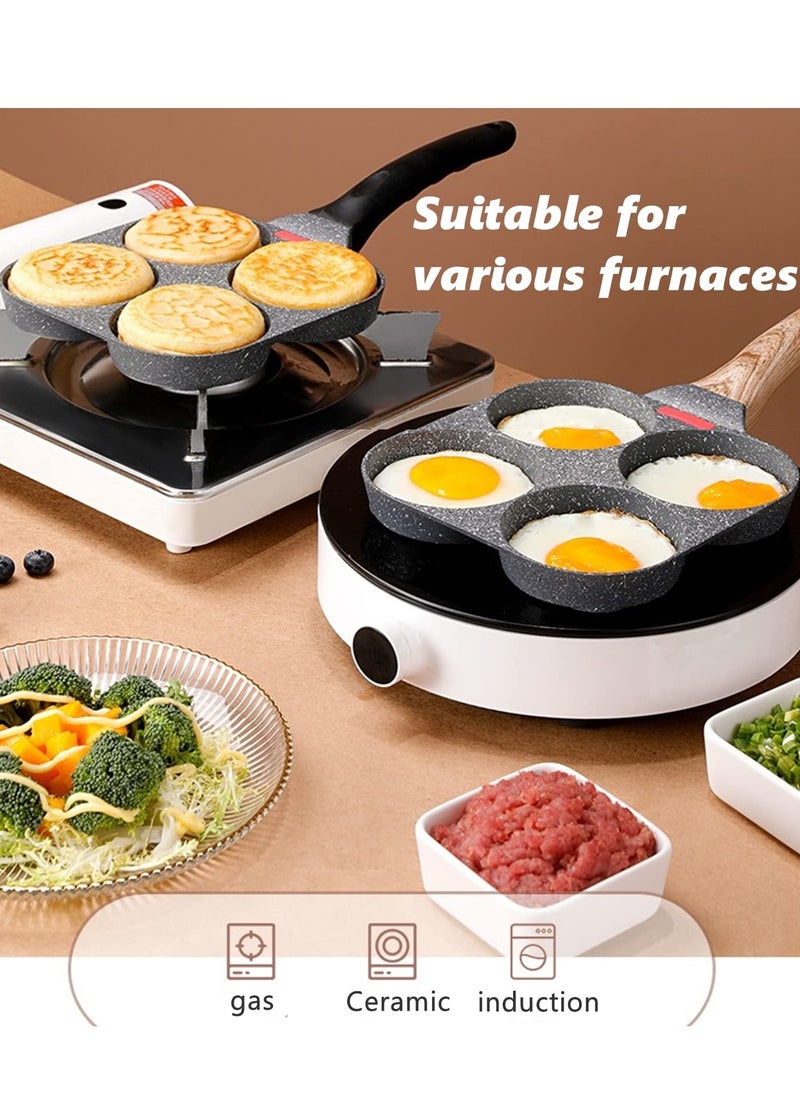 XiuWoo - 4-Cup Egg Pan Nonstick, and Healthy Granite Egg Frying Pan, Versatile Breakfast Skillet for Eggs, Pancakes, Plett, Crepes, Compatible with Gas Stove and Induction Cooktop - Image 1