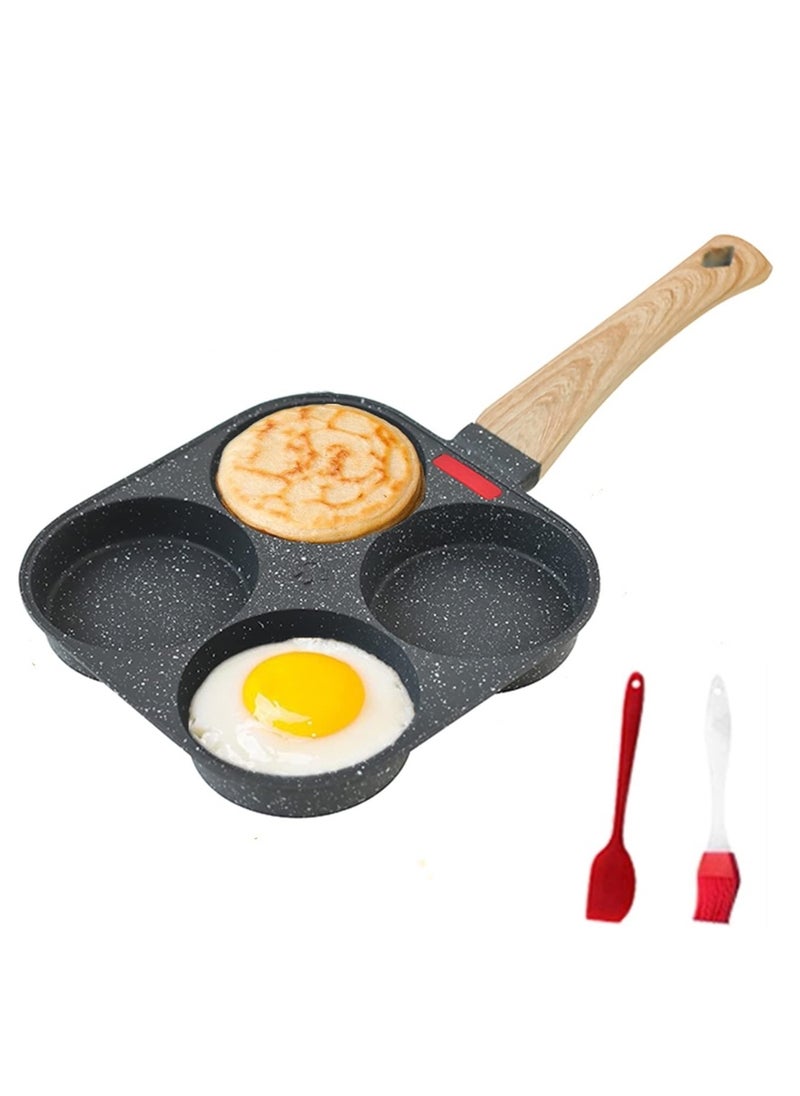 XiuWoo - 4-Cup Egg Pan Nonstick, and Healthy Granite Egg Frying Pan, Versatile Breakfast Skillet for Eggs, Pancakes, Plett, Crepes, Compatible with Gas Stove and Induction Cooktop - Image 1