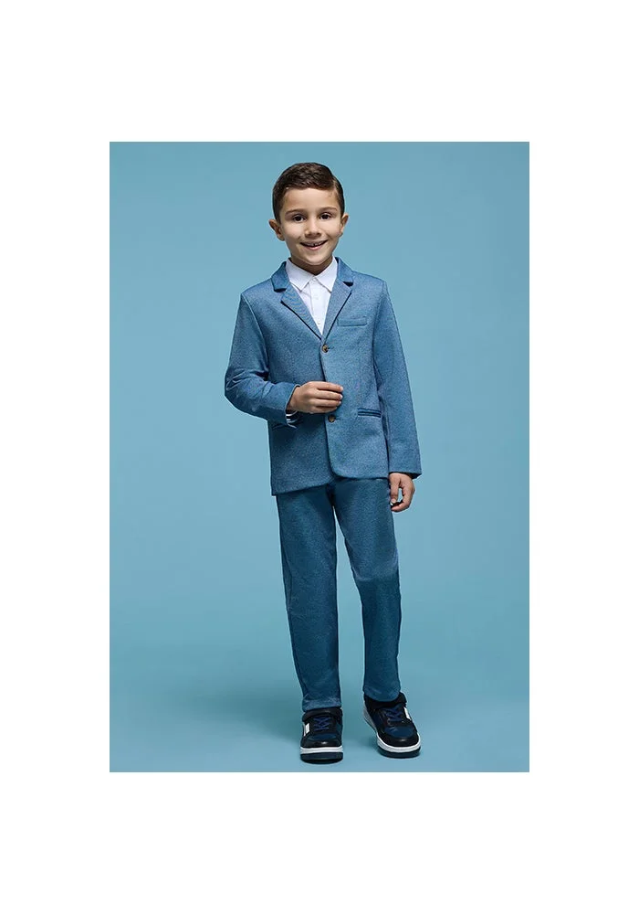 أر أند بي Textured Single Breasted Blazer with Button Closure